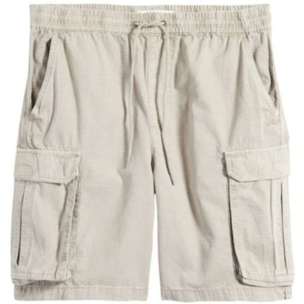 Cubavera White Light Wash Shorts Linen Rayon Drawstring Cargo Modern Size XS